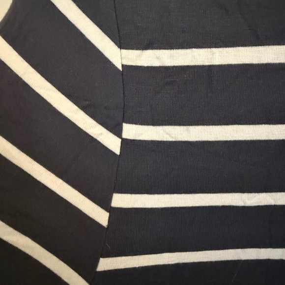 LOFT Gray and White Striped Dress - Size 14 - Picture 3 of 5